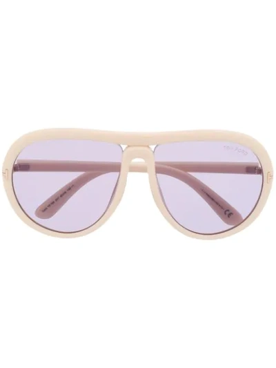 Shop Tom Ford Ft0768 Aviator-frame Sunglasses In Neutrals