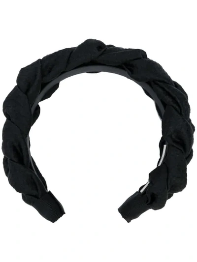 Shop Jennifer Behr Woven-detail Hairband In Black