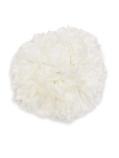 Shop Saint Laurent Floral Pin Bar Brooch In White