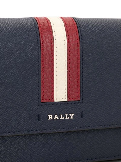 Shop Bally Stafford Stripe Detail Wallet In Blue