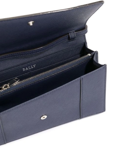 Shop Bally Stafford Stripe Detail Wallet In Blue