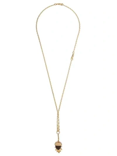 Shop Annoushka 18kt Yellow Gold Mythology Quartz And Diamond Acorn Seed Pendant Necklace In 18ct Yellow Gold