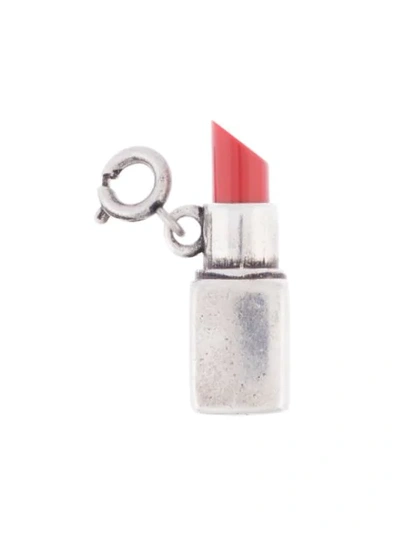 Shop Ports 1961 Metallic Lipstick Charm In Silver