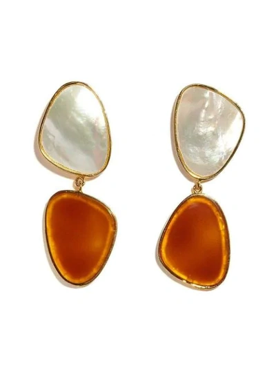 Shop Lizzie Fortunato Oversized Prehistoric Earrings In Gold