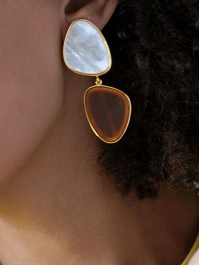 Shop Lizzie Fortunato Oversized Prehistoric Earrings In Gold
