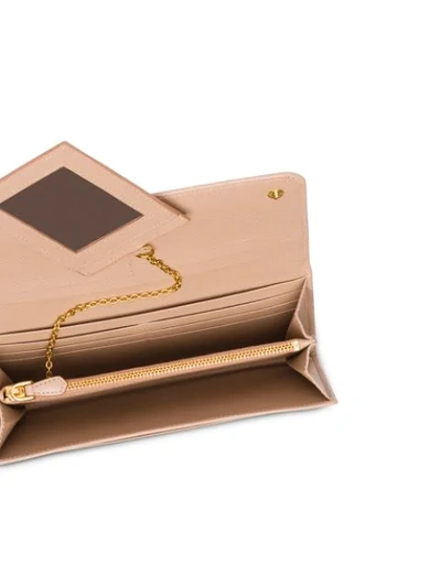 Shop Prada Saffiano Wallet In Neutrals