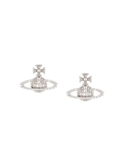 Shop Vivienne Westwood Mayfair Bas Relief Earrings In Silver