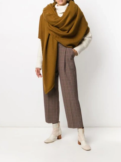 Shop Denis Colomb Stitch Edge Scarf In Brown