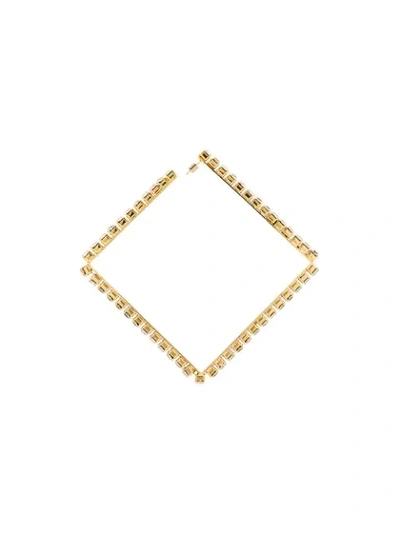 Shop Area Embellished Square Hoop Earrings In Gold