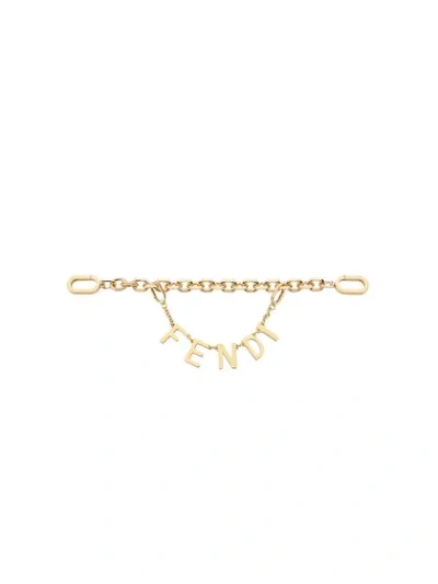 Shop Fendi Removable Pendant Chain Keyring In Gold