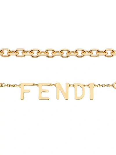 Shop Fendi Removable Pendant Chain Keyring In Gold