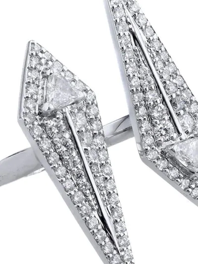 Shop Alessa 18kt White Gold Diamond Arrow Ring In Silver