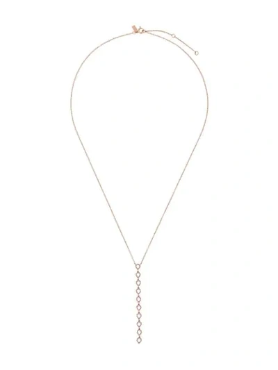 Shop Ef Collection 14kt Gold Diamond Rear Drop Necklace In Bronze