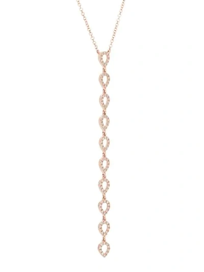 Shop Ef Collection 14kt Gold Diamond Rear Drop Necklace In Bronze