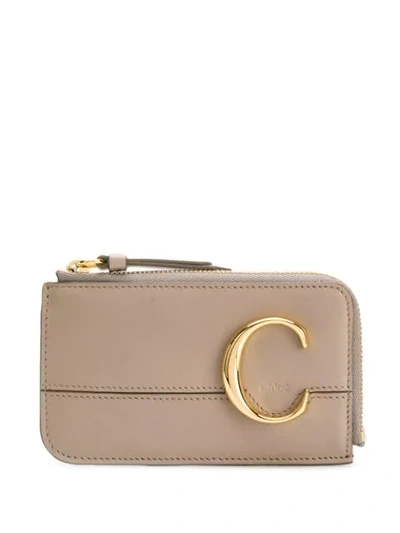 Shop Chloé C Wallet In Neutrals