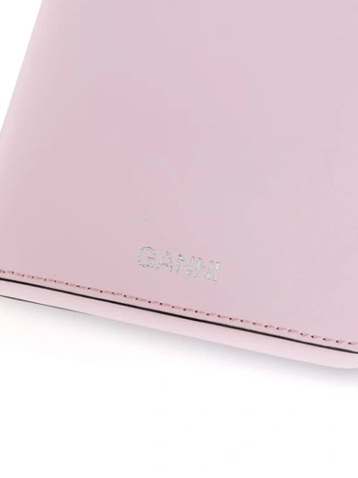 Shop Ganni Zip-around Wallet On A Chain In Pink