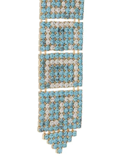 Shop Gcds Crystal-logo Drop Earrings In Blue