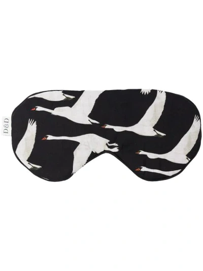 Shop Desmond & Dempsey Swan Print Sleeping Eye Mask In Black