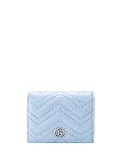 Shop Gucci Gg Marmont Cardholder Wallet In Blue