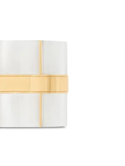 Shop Burberry Transparent Cylindrical Cuff In Gold