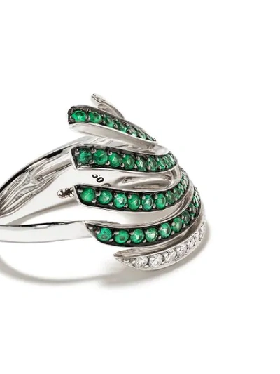 Shop Brumani 18kt White Gold Buriti Emerald And Diamond Ring
