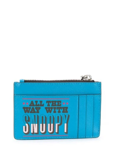 Shop Marc Jacobs Graphic Print Leather Wallet In Blue