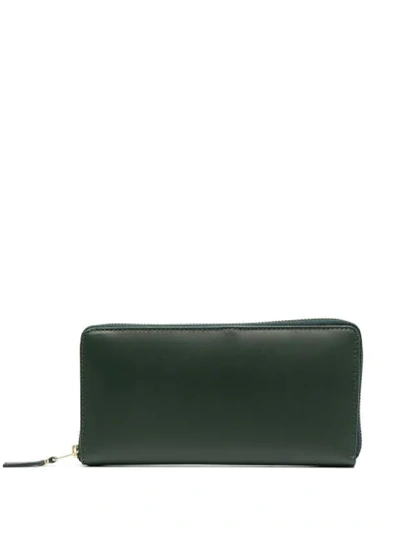 Shop Comme Des Garçons Rectangular Zip-around Wallet In Green