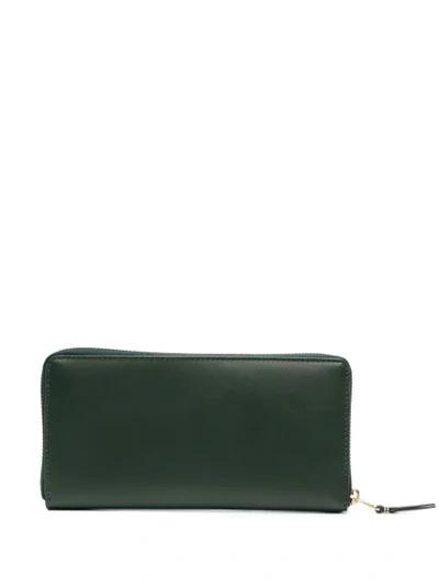 Shop Comme Des Garçons Rectangular Zip-around Wallet In Green