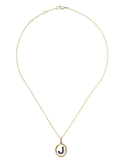 Shop Annoushka 14kt And 18kt Yellow Gold J Diamond Initial Necklace In 18ct Yellow Gold