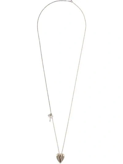 Shop Saint Laurent Heart-shaped Cowrie Shell Necklace In Gold
