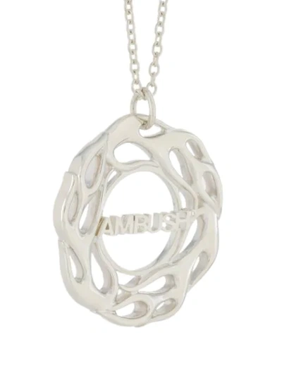 Shop Ambush Flame Pendant Necklace In Silver