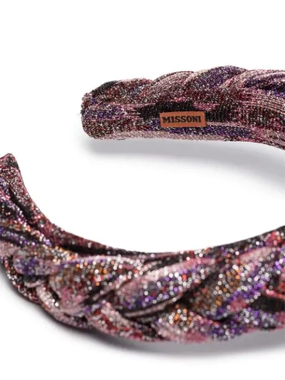 Shop Missoni Braided Glitter-effect Headband In Multicolour