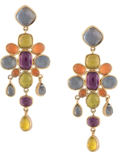Shop Goossens Cocktail Cabochons Earring In Gold