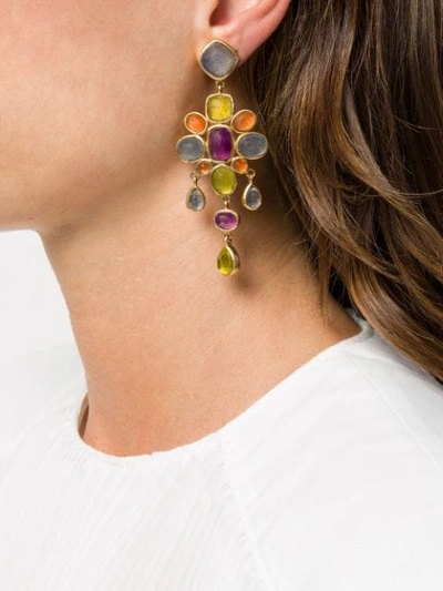 Shop Goossens Cocktail Cabochons Earring In Gold