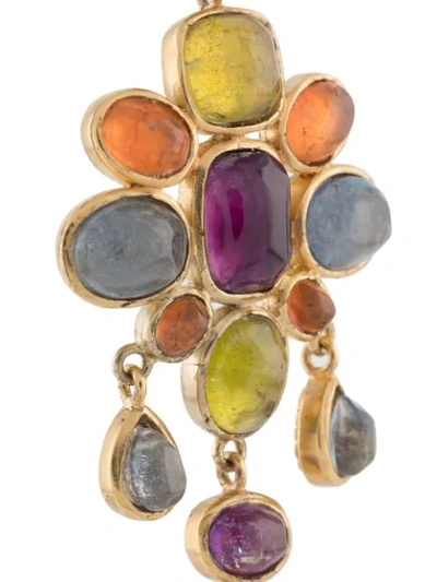 Shop Goossens Cocktail Cabochons Earring In Gold