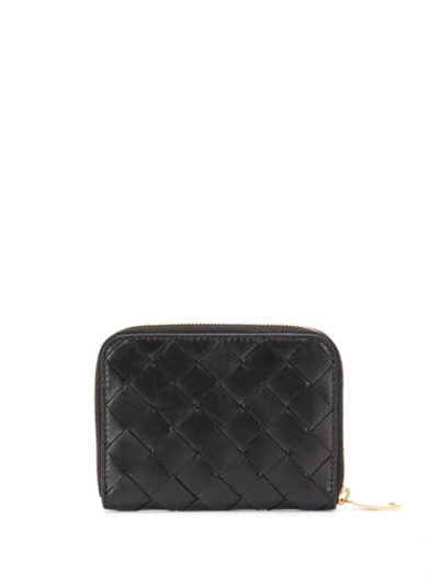 Shop Bottega Veneta Intrecciato Weave Coin Purse In Black