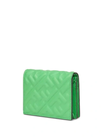 Shop Fendi Small Baguette Bi-fold Wallet In Green