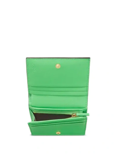 Shop Fendi Small Baguette Bi-fold Wallet In Green