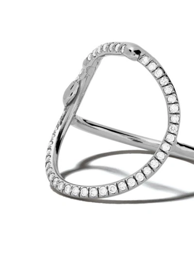 Shop Alexandra Jefford 18kt Gold Diamond Oval Shape Ring In Grey
