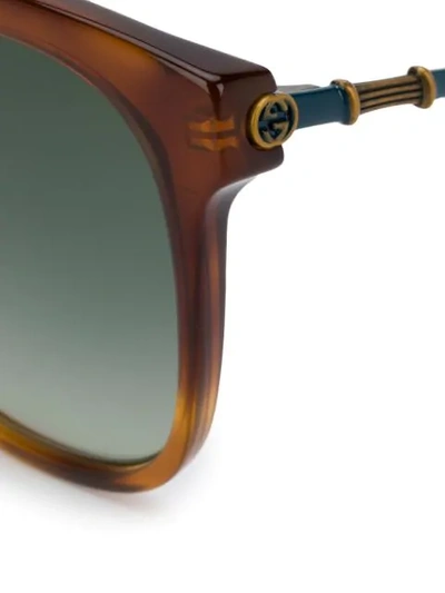 Shop Gucci Bamboo-effect Soft-square Sunglasses In Brown
