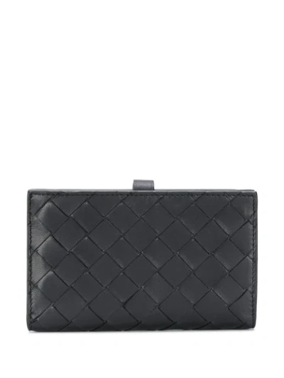 Shop Bottega Veneta Intrecciato Weave French Wallet In Black