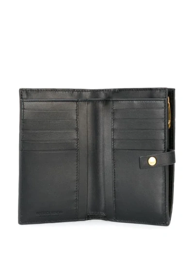 Shop Bottega Veneta Intrecciato Weave French Wallet In Black