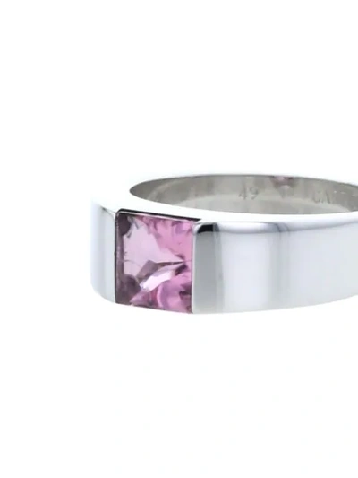 Pre-owned Cartier 2000s  18kt White Gold Tank Ring In Multicolors,white
