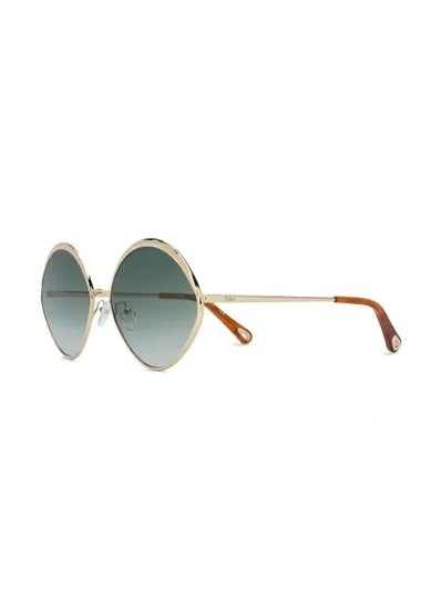 Shop Chloé Dani Diamond-frame Sunglasses In Gold