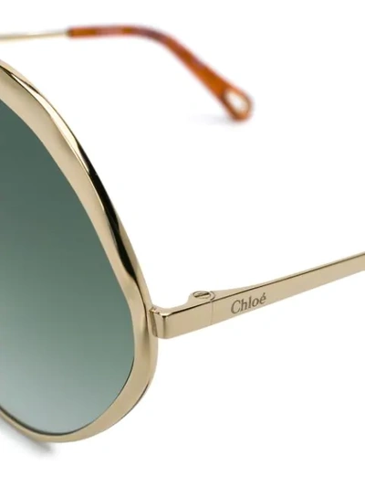 Shop Chloé Dani Diamond-frame Sunglasses In Gold