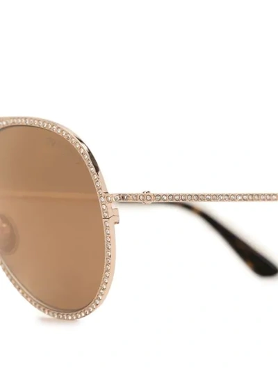 Shop Tom Ford Antibes Aviator Sunglasses In Brown