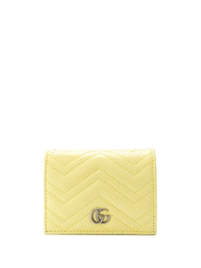 Shop Gucci Gg Marmont Cardholder Wallet In Yellow