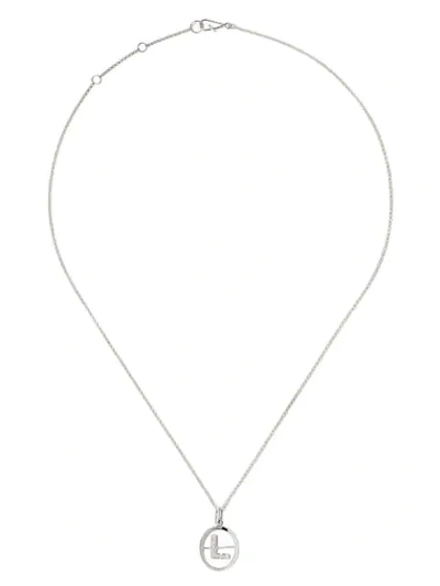 Shop Annoushka 14kt White Gold Diamond Initial L Necklace In 18ct White Gold