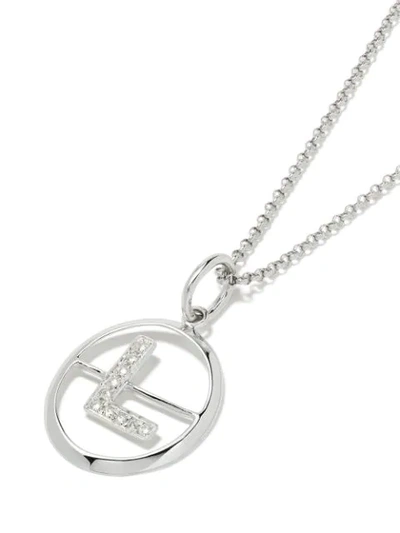 Shop Annoushka 14kt White Gold Diamond Initial L Necklace In 18ct White Gold