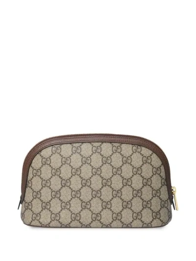 Shop Gucci Large Ophidia Cosmetic Case In Neutrals